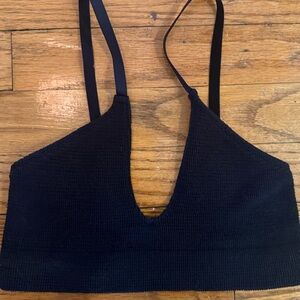 Free People Small Black Knit Bralette - Stretchy (no tag)